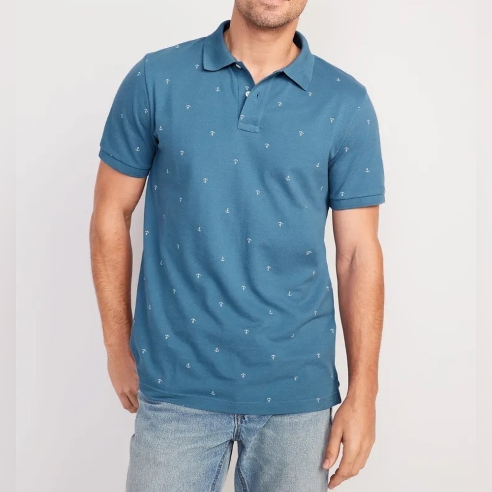 Old Navy men’s printed classic fit pique polo